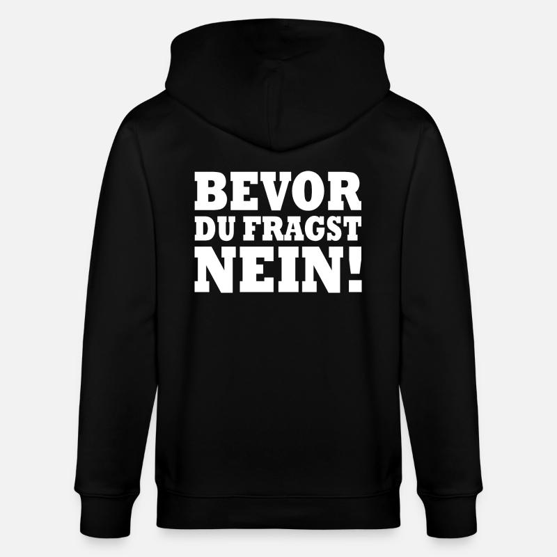 Bevor du fragst nein - Stanley/Stella Unisex Bio-Kapuzenjacke CULTIVATOR  - Schwarz