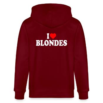 I love blondes - Veste à capuche bio CULTIVATOR Stanley/Stella Unisexe - bordeaux - Dos - Anna (173cm)