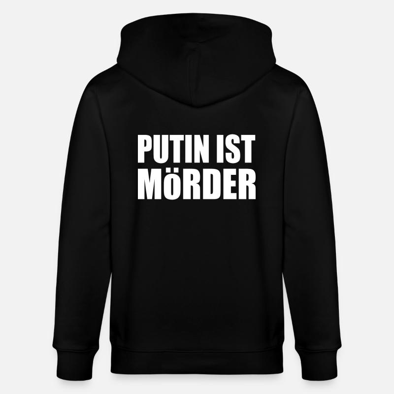 Putin ist mörder - Stanley/Stella Unisex Bio-Kapuzenjacke CULTIVATOR - Schwarz