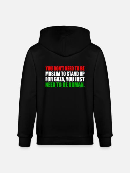 you don't need to be muslim to stand up for gaza - Stanley/Stella økologisk unisex-hættejakke CULTIVATOR - sort