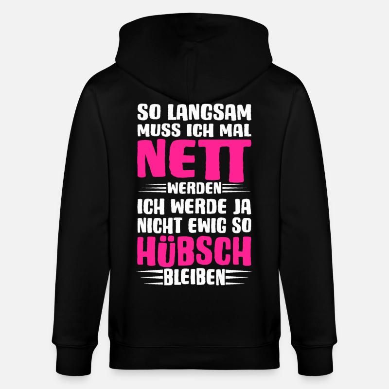 Ich muss mal nett werden - Stanley/Stella Unisex Bio-Kapuzenjacke CULTIVATOR  - Schwarz