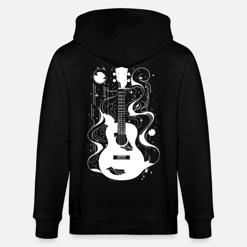 Dessin de ukulélé - Veste à capuche bio CULTIVATOR Stanley/Stella Unisexe - noir