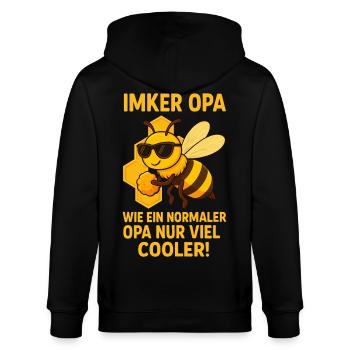 Papi apiculteur - comme un grand-père normal, mais en plus frais - Veste à capuche bio CULTIVATOR Stanley/Stella Unisexe - noir - Dos - Anna (173cm)