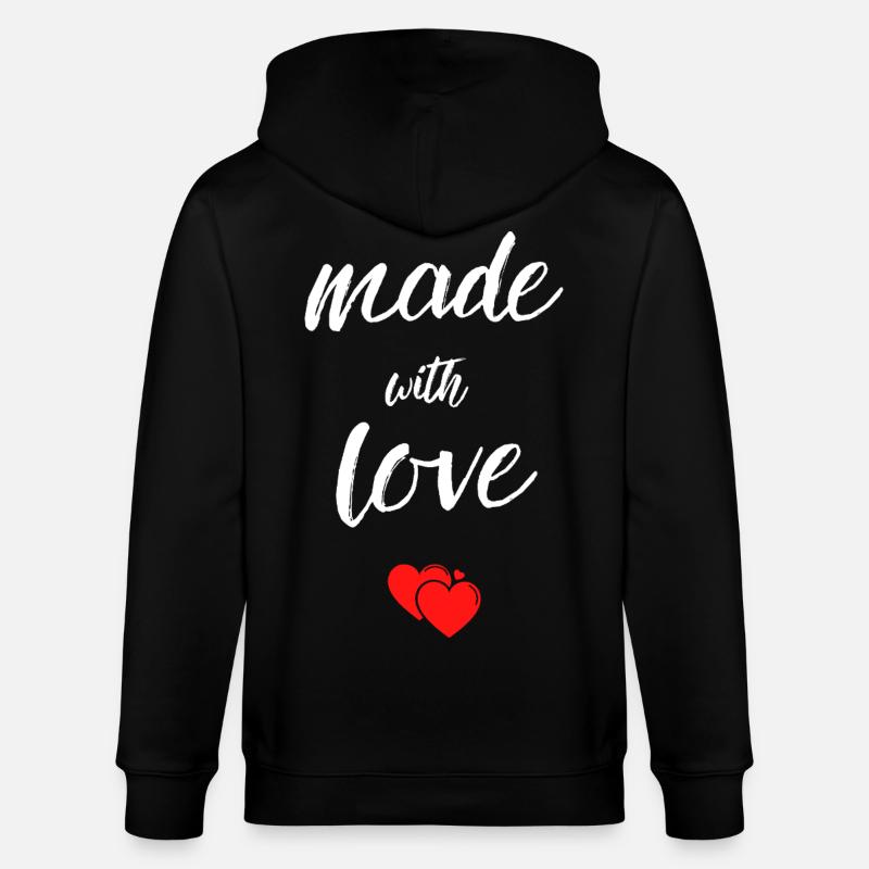 Fait avec des cœurs d’amour - Veste à capuche bio CULTIVATOR Stanley/Stella Unisexe - noir