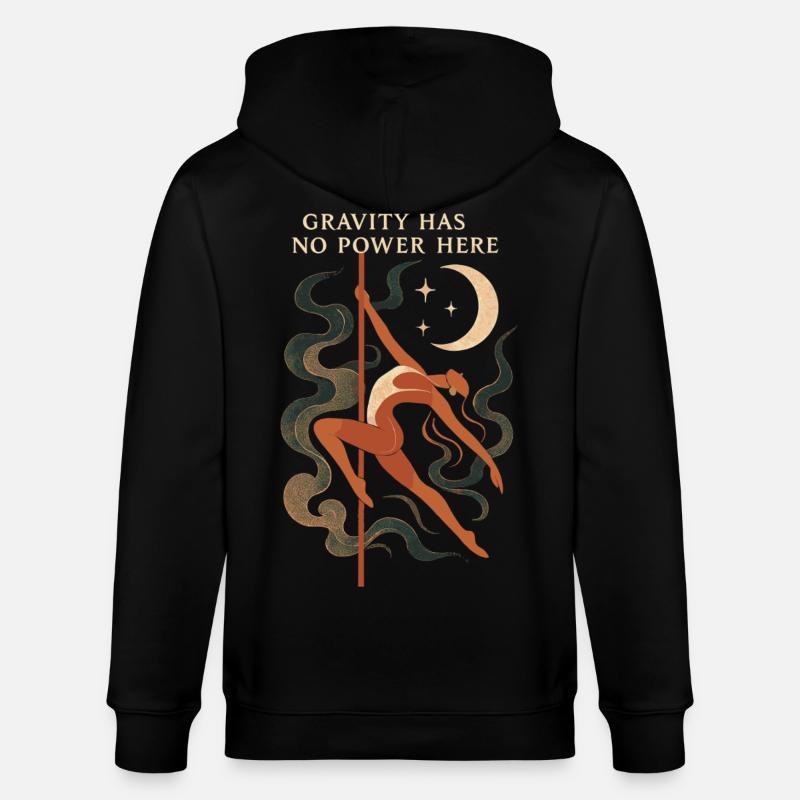 Schwebende Pole-Dance-Frau – Gravity has no power - Stanley/Stella Unisex Bio-Kapuzenjacke CULTIVATOR  - Schwarz