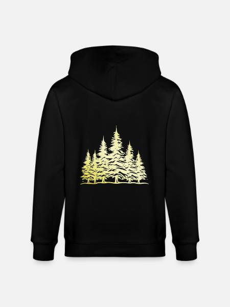 Forest Tree Gold - Stanley/Stella CULTIVATOR Unisex Organic Hooded Jacket - black
