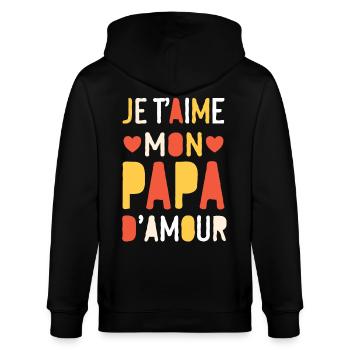 Belle idée cadeau fete des pères anniversaire papa - Veste à capuche bio CULTIVATOR Stanley/Stella Unisexe - noir - Dos - Anna (173cm)