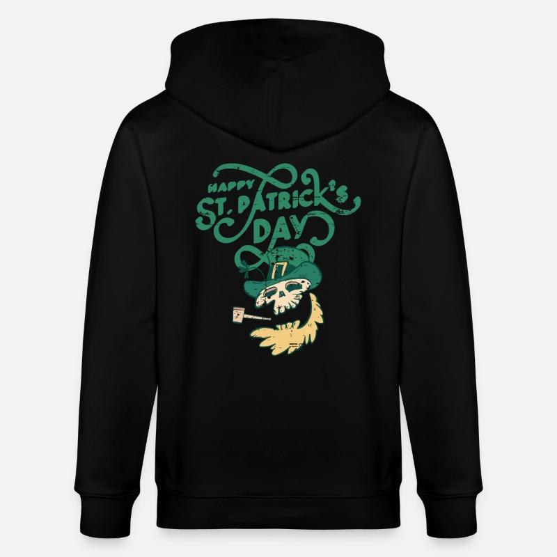 St Patricks Day, - Stanley/Stella Unisex Bio-Kapuzenjacke CULTIVATOR  - Schwarz
