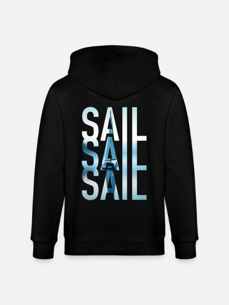Sail Sailing Sailboat - Stanley/Stella CULTIVATOR Unisex Organic Hooded Jacket - black