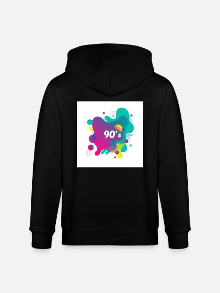 90s vibes - Stanley/Stella CULTIVATOR  Unisex Organic Hooded Jacket - black