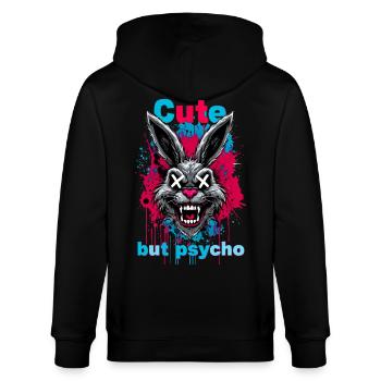 Lapin mignon mais psychique - Veste à capuche bio CULTIVATOR Stanley/Stella Unisexe - noir - Dos - Anna (173cm)
