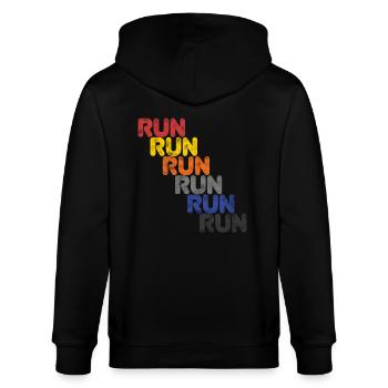 Run Run Run - Laufshirt - Stanley/Stella Unisex Bio-Kapuzenjacke CULTIVATOR  - Schwarz - Hinten - Anna (173cm)
