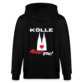 Karneval Köln Kölle Alaaf Kölner Dom Rosenmontag - Stanley/Stella Unisex Bio-Kapuzenjacke CULTIVATOR  - Schwarz - Hinten - Anna (173cm)