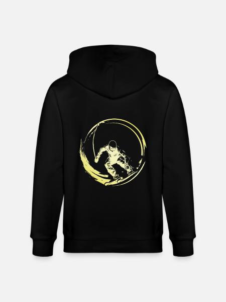 Skiing Skiing Man - Stanley/Stella CULTIVATOR  Unisex Organic Hooded Jacket - black