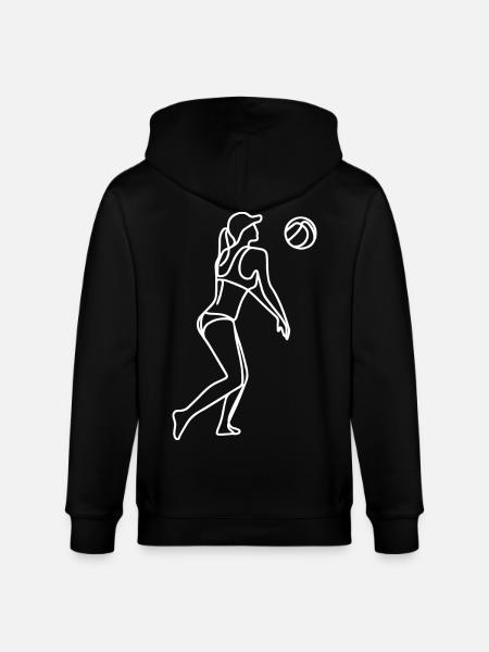 Beach volleyball player drawing - Stanley/Stella CULTIVATOR  Unisex Organic Hooded Jacket - black