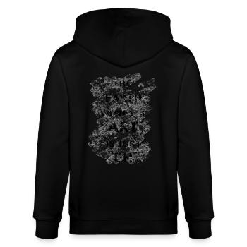 the world without art is just eh | banksy | zitat - Stanley/Stella Unisex Bio-Kapuzenjacke CULTIVATOR  - Schwarz - Hinten - Anna (173cm)
