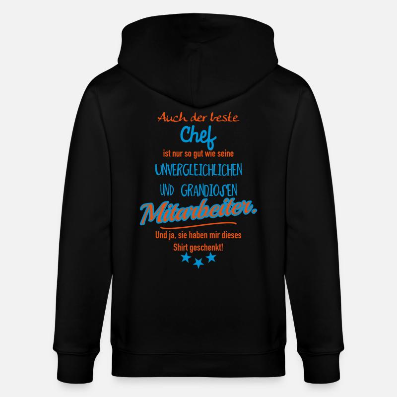 bester Chef grandiose Mitarbeiter - Stanley/Stella Unisex Bio-Kapuzenjacke CULTIVATOR  - Schwarz