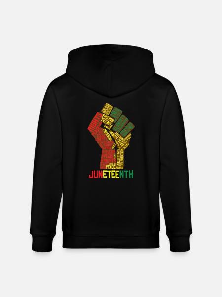 Juneteenth Texas Liberty Peace Celebration - Stanley/Stella CULTIVATOR  Unisex Organic Hooded Jacket - black