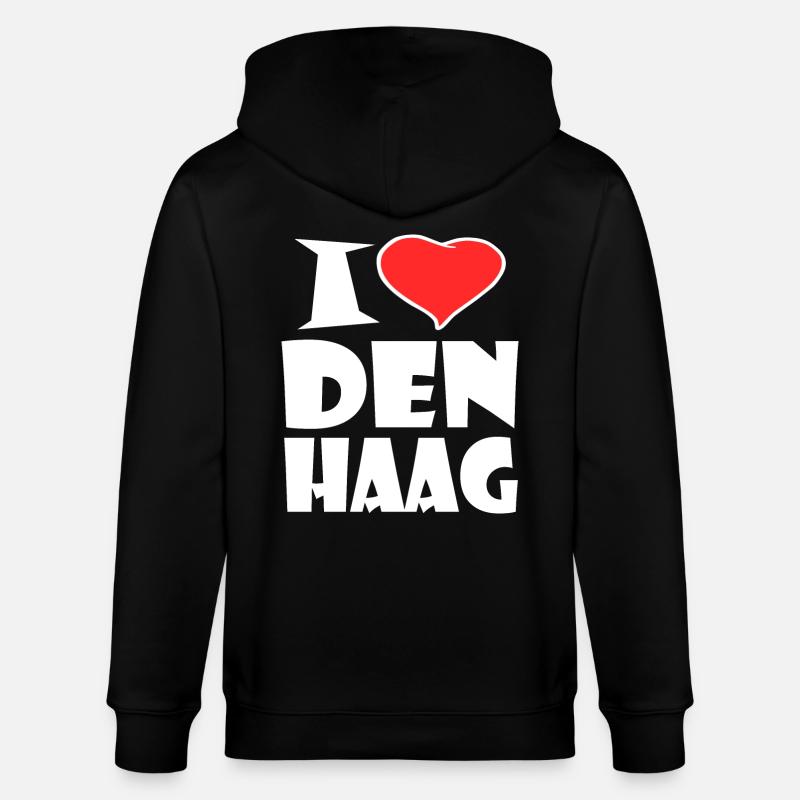 I Love La Haye - Veste à capuche bio CULTIVATOR Stanley/Stella Unisexe - noir