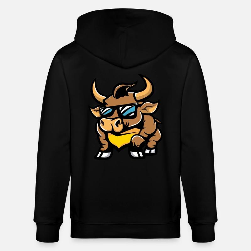 Taureau Bande Dessinée Cool - Veste à capuche bio CULTIVATOR Stanley/Stella Unisexe - noir