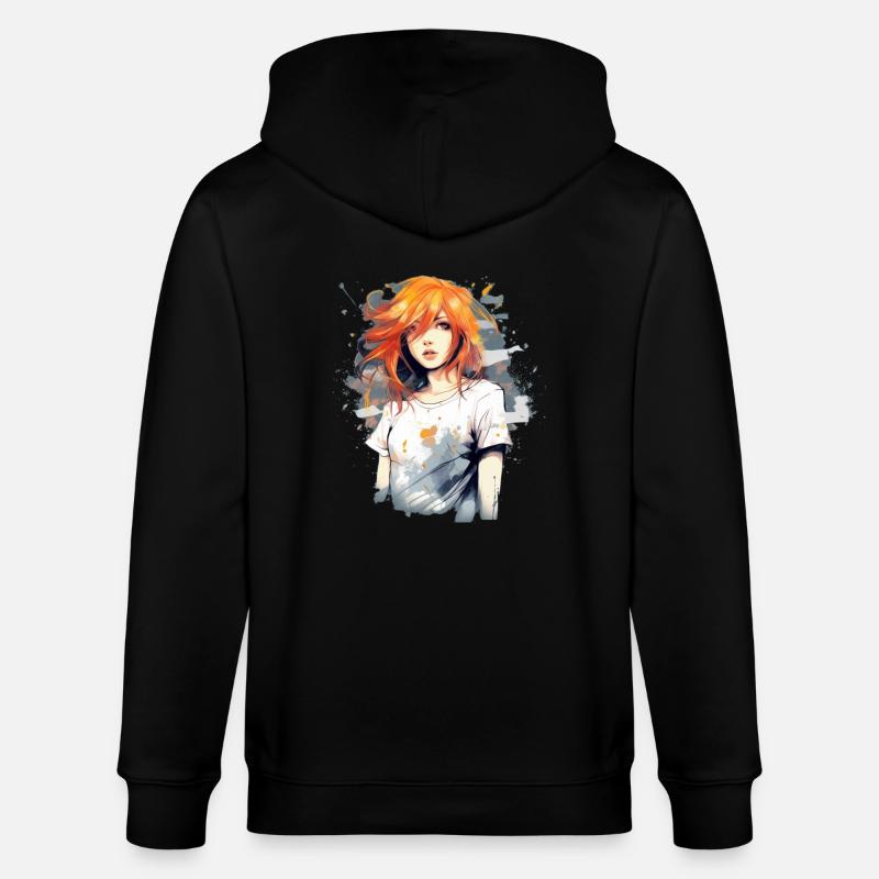 Fille d’anime - Veste à capuche bio CULTIVATOR Stanley/Stella Unisexe - noir