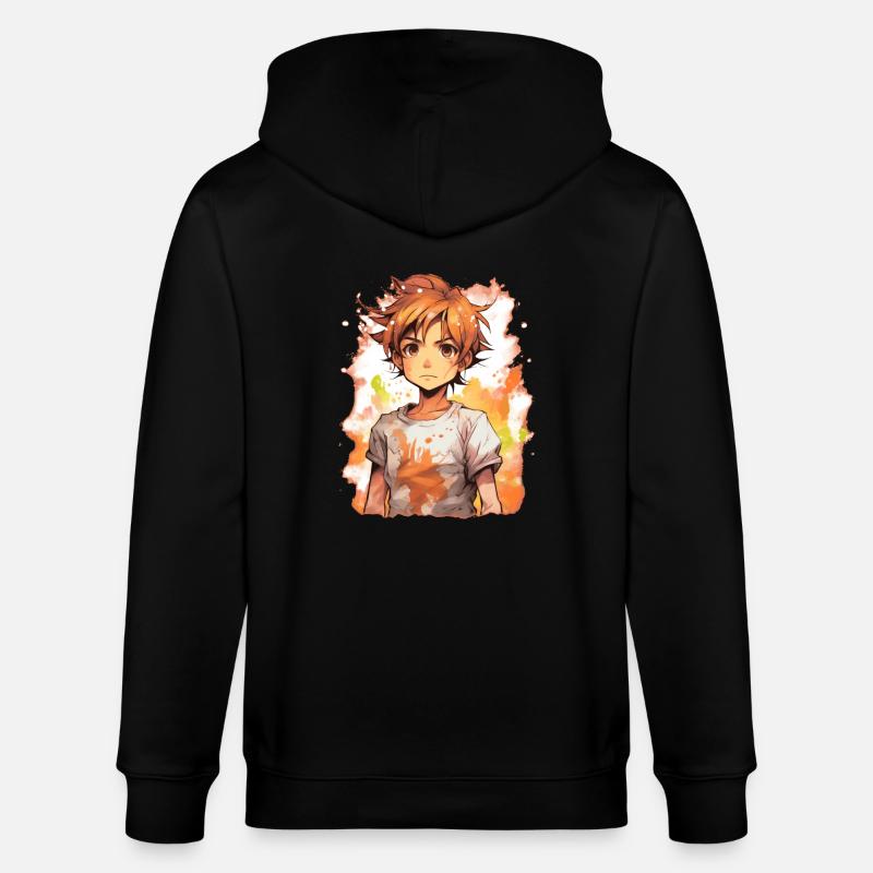 Garçon d’anime - Veste à capuche bio CULTIVATOR Stanley/Stella Unisexe - noir