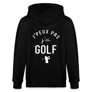 Golf Je peux pas j'ai Golf golfeur sport - Veste à capuche bio CULTIVATOR Stanley/Stella Unisexe - noir - Dos - Anna (173cm)