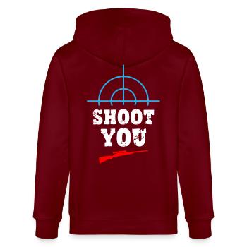 Shoot You - Sniper - Veste à capuche bio CULTIVATOR Stanley/Stella Unisexe - bordeaux - Dos - Anna (173cm)
