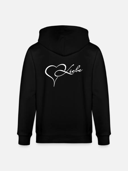 Herz mit Liebe Gefühl - Stanley/Stella Unisex Bio-Kapuzenjacke CULTIVATOR - Schwarz