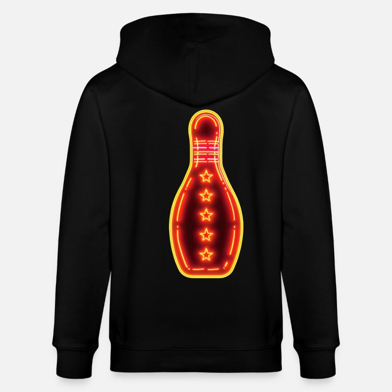 Retro Bowling - Stanley/Stella Unisex Bio-Kapuzenjacke CULTIVATOR  - Schwarz