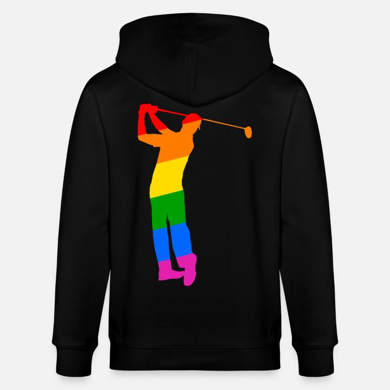 Regenbogen Golfer - Stanley/Stella Unisex Bio-Kapuzenjacke CULTIVATOR  - Schwarz