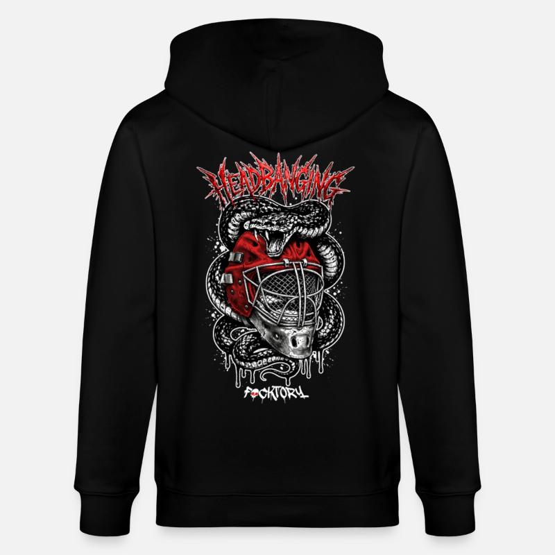 Serpent et Masque de Hockey - Veste à capuche bio CULTIVATOR Stanley/Stella Unisexe - noir