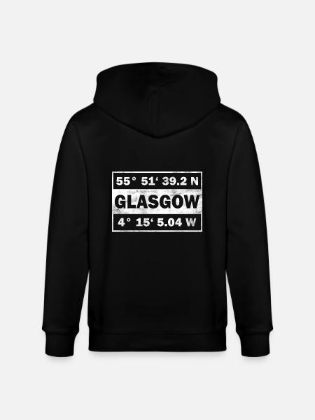 Glasgow Écosse Coordonnées Glasgow - Veste à capuche bio CULTIVATOR Stanley/Stella Unisexe - noir