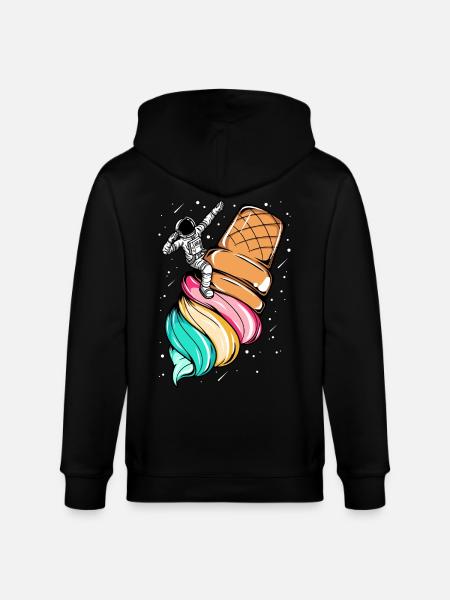 Space Ice Astronaut - Stanley/Stella CULTIVATOR Unisex Organic Hooded Jacket - black