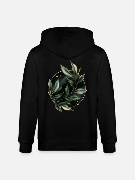 Plants Leaves - Stanley/Stella CULTIVATOR Unisex Organic Hooded Jacket - black
