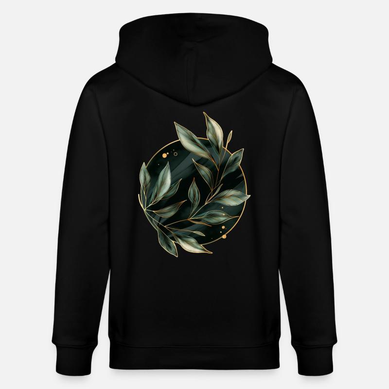 Feuilles de plantes - Veste à capuche bio CULTIVATOR Stanley/Stella Unisexe - noir