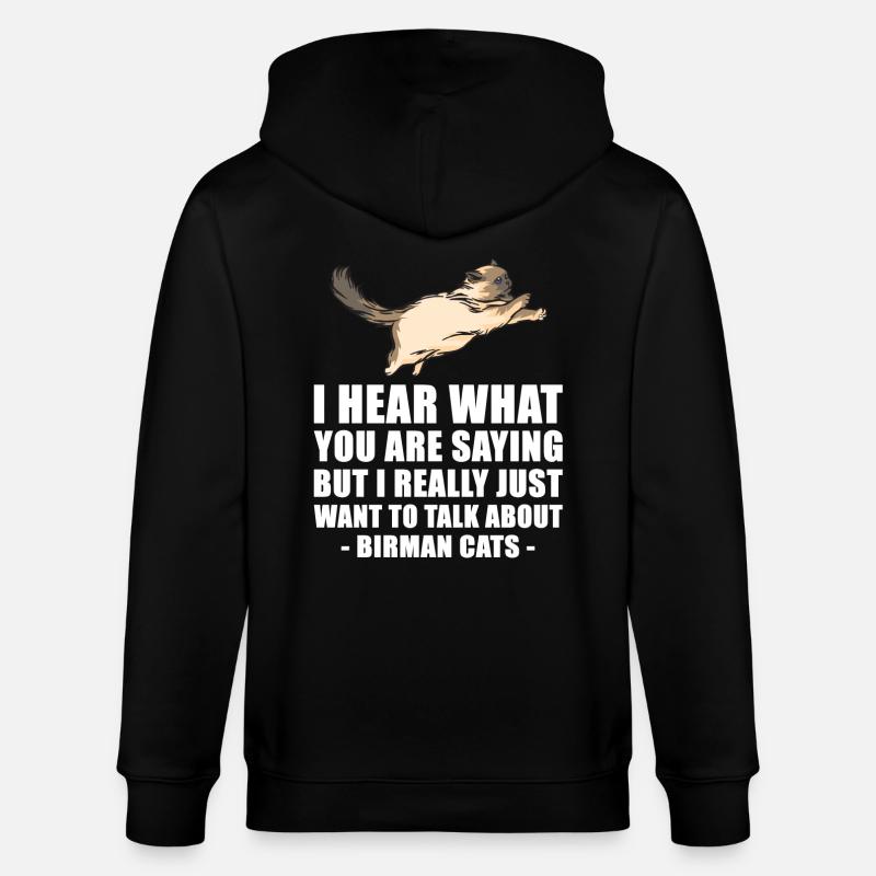Birman Katze nettes Geschenk - Stanley/Stella Unisex Bio-Kapuzenjacke CULTIVATOR  - Schwarz