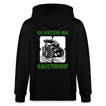 Bauernhof Traktor Landwirt Bauer Dorfkind Hof - Stanley/Stella Unisex Bio-Kapuzenjacke CULTIVATOR  - Schwarz - Hinten - Anna (173cm)