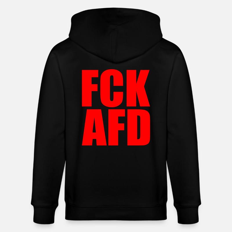 Fck afd - Stanley/Stella Unisex Bio-Kapuzenjacke CULTIVATOR  - Schwarz