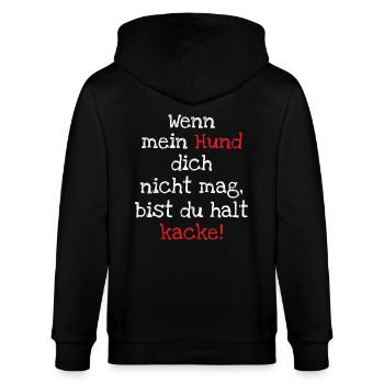 Hund - wenn mein Hund ... - Stanley/Stella Unisex Bio-Kapuzenjacke CULTIVATOR  - Schwarz - Hinten - Anna (173cm)