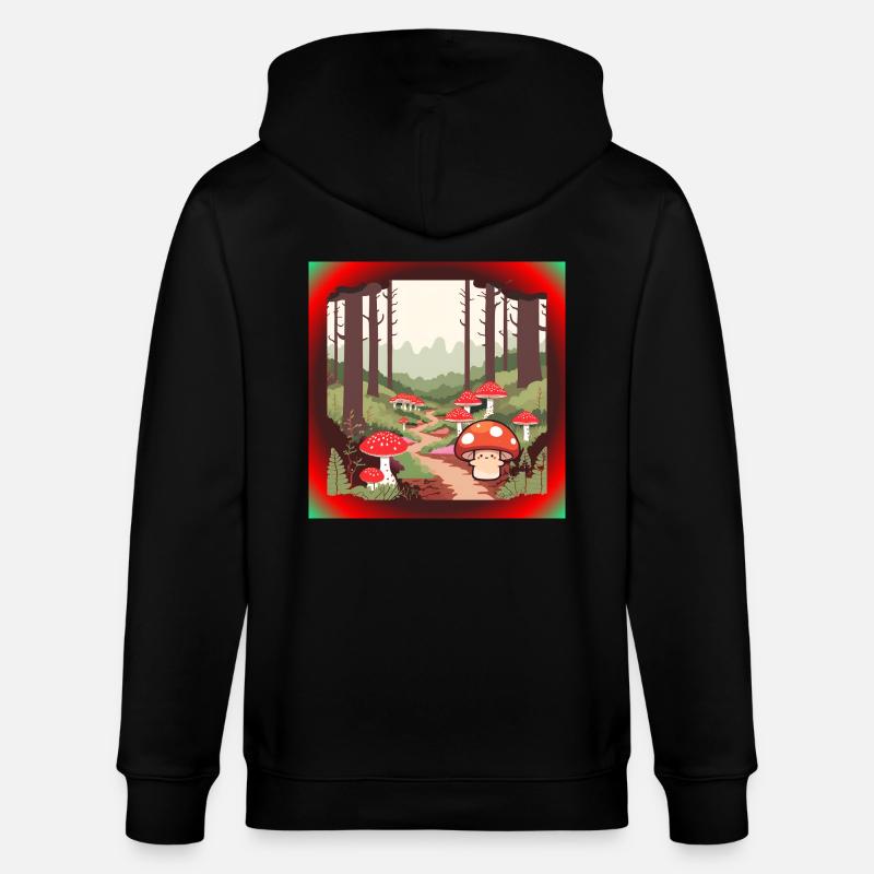 Champignons dans la forêt - Veste à capuche bio CULTIVATOR Stanley/Stella Unisexe - noir