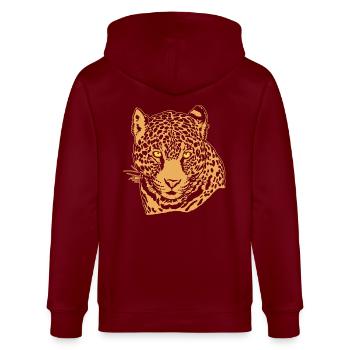 Jaguar Face Graphique Cool Big Cat Wild Animal Lover - Veste à capuche bio CULTIVATOR Stanley/Stella Unisexe - bordeaux - Dos - Anna (173cm)