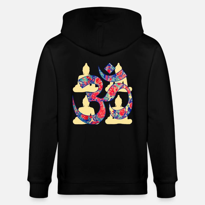 om with buddha e 42 - Stanley/Stella CULTIVATOR Unisex Organic Hooded Jacket - black