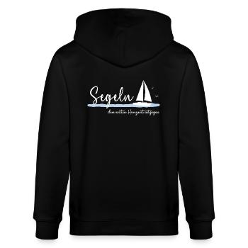 Segeln dem weiten Horizont entgegen - Stanley/Stella Unisex Bio-Kapuzenjacke CULTIVATOR  - Schwarz - Hinten - Anna (173cm)