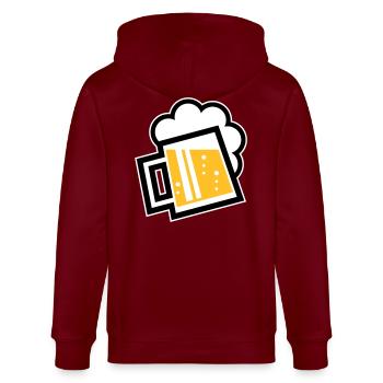 Bavarian Beer Mug (German Glass / R / \ / 3C) - Stanley/Stella CULTIVATOR  Unisex Organic Hooded Jacket - burgundy - Back - Anna (173cm)