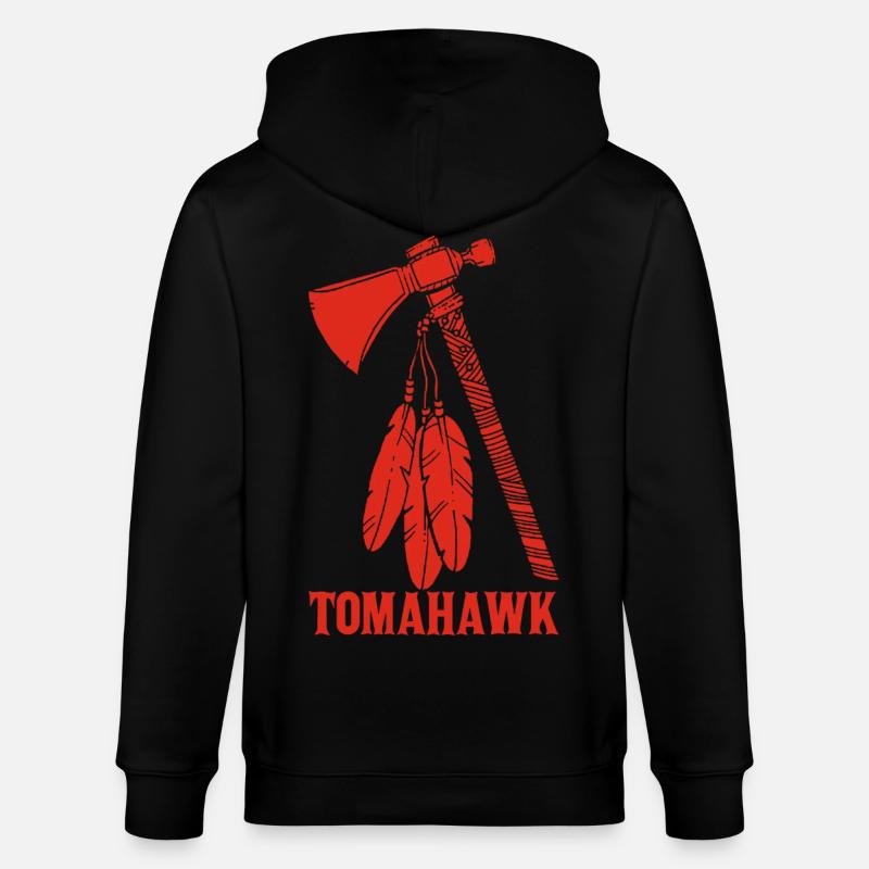 roter Tomahawk - Stanley/Stella Unisex Bio-Kapuzenjacke CULTIVATOR  - Schwarz