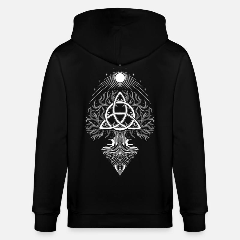 Yggdrasil Lebensbaum Triquetra - Stanley/Stella Unisex Bio-Kapuzenjacke CULTIVATOR  - Schwarz