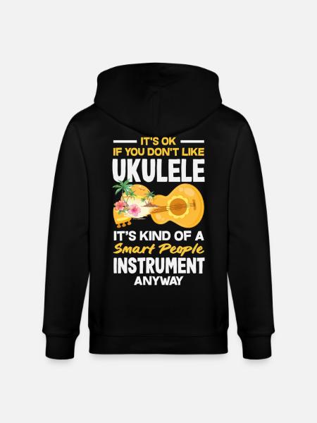 Funny Ukulele Designs and Sayings - Stanley/Stella CULTIVATOR  Unisex Organic Hooded Jacket - black