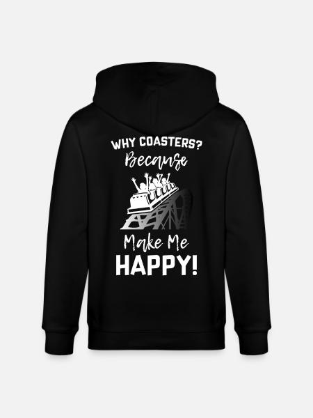 Roller Coaster Make Me Happy - Stanley/Stella CULTIVATOR  Unisex Organic Hooded Jacket - black