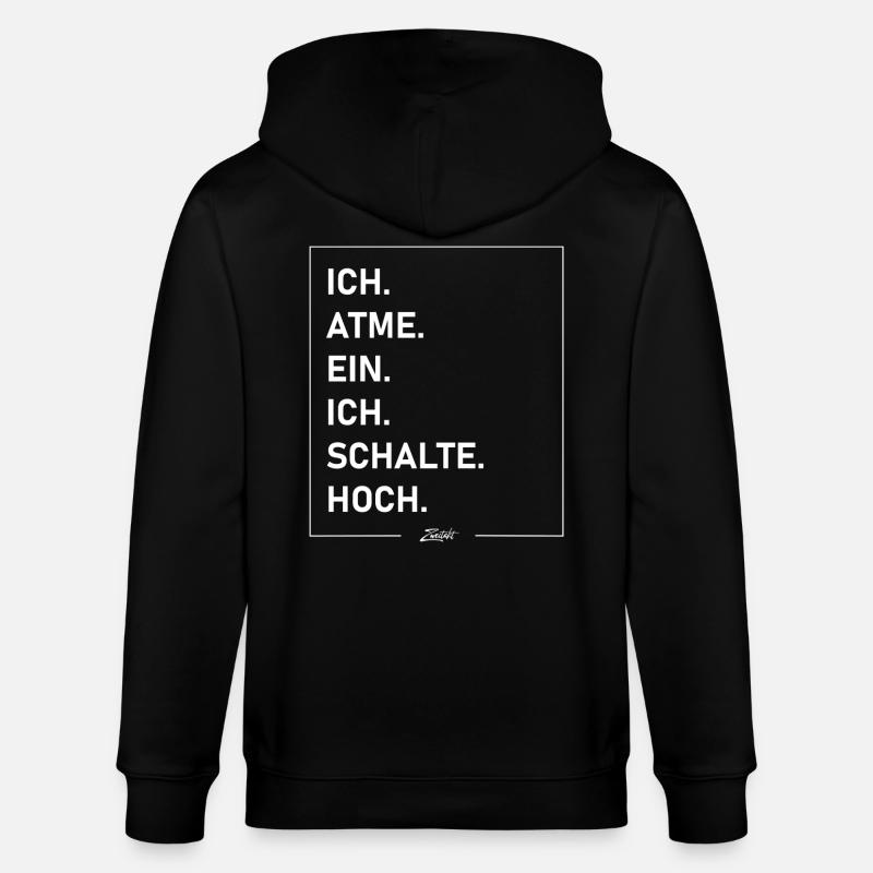 Atme & Schalte V1 - Hell - Stanley/Stella Unisex Bio-Kapuzenjacke CULTIVATOR  - Schwarz